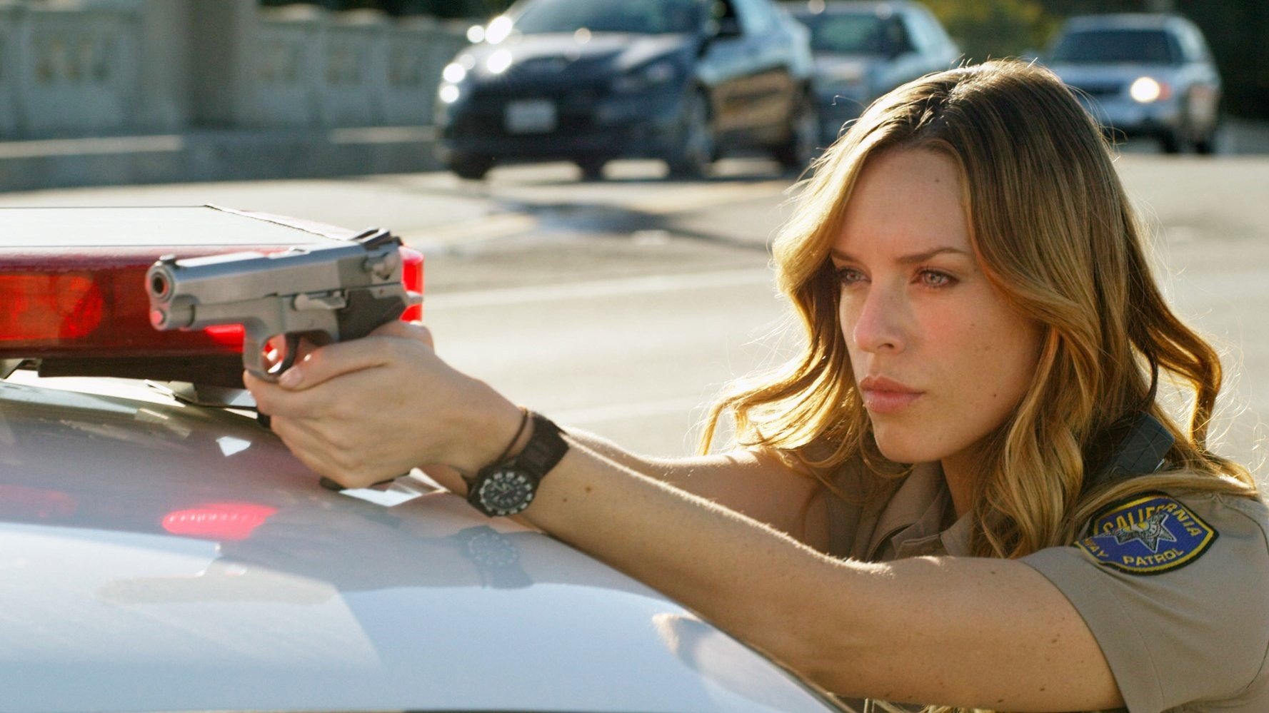 Jessica McNamee stars as Lindsey Taylor in Warner Bros. Pictures' CHiPs (2017)