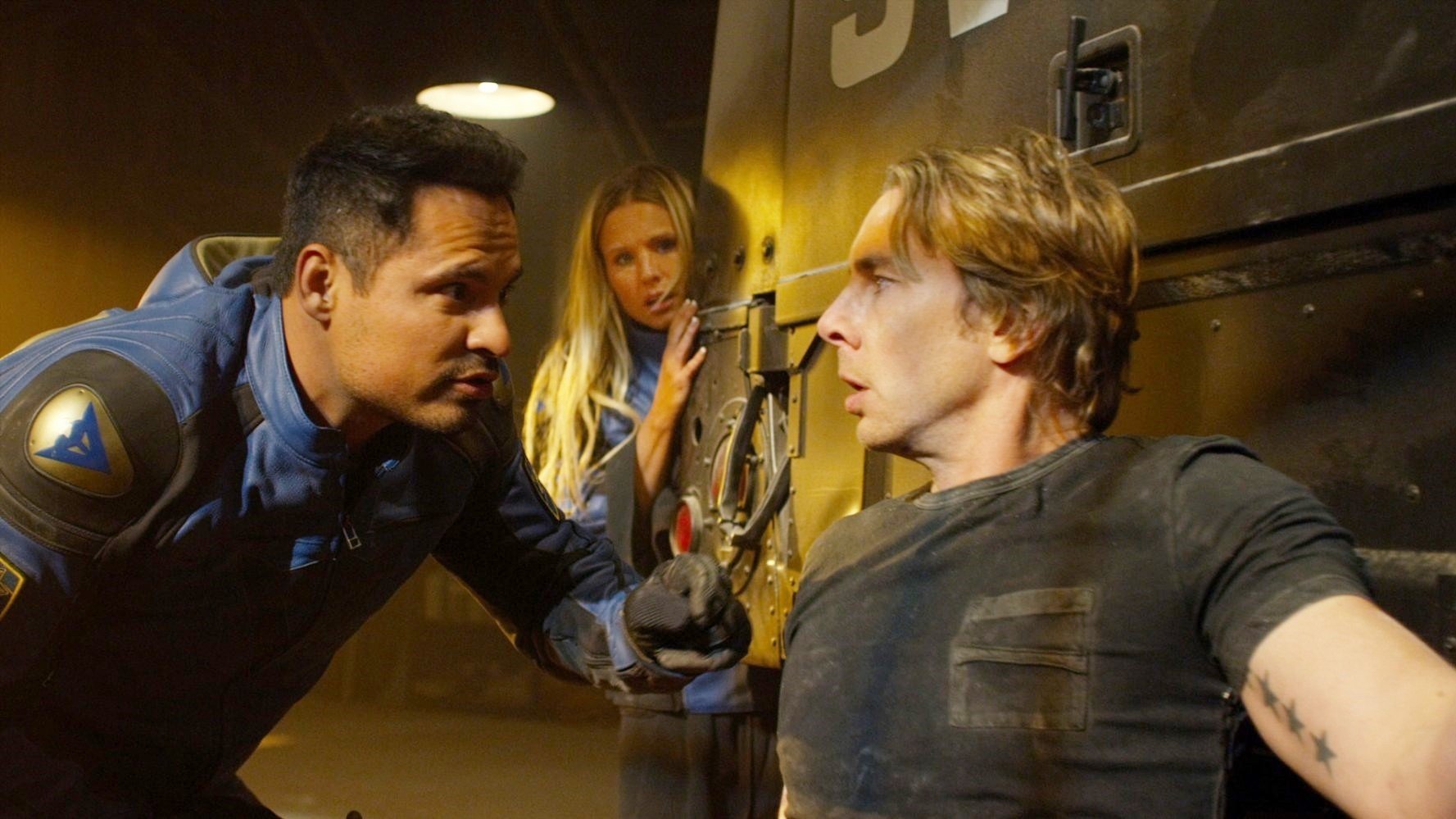 Michael Pena, Kristen Bell and Dax Shepard in Warner Bros. Pictures' CHiPs (2017)