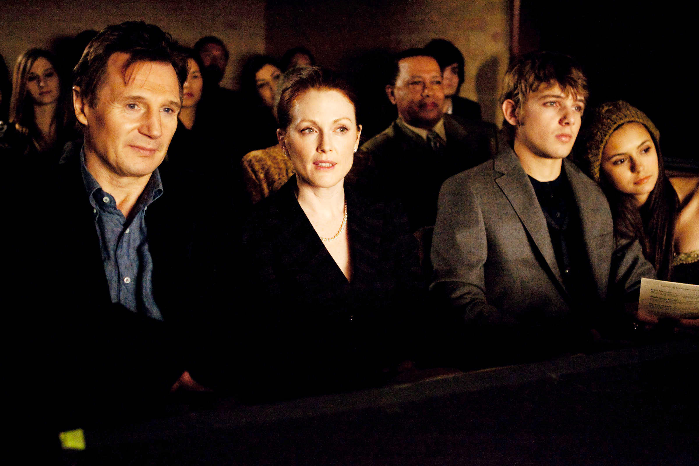 Liam Neeson, Julianne Moore, Max Thieriot and Nina Dobrev in Sony Pictures Classics' Chloe (2010)