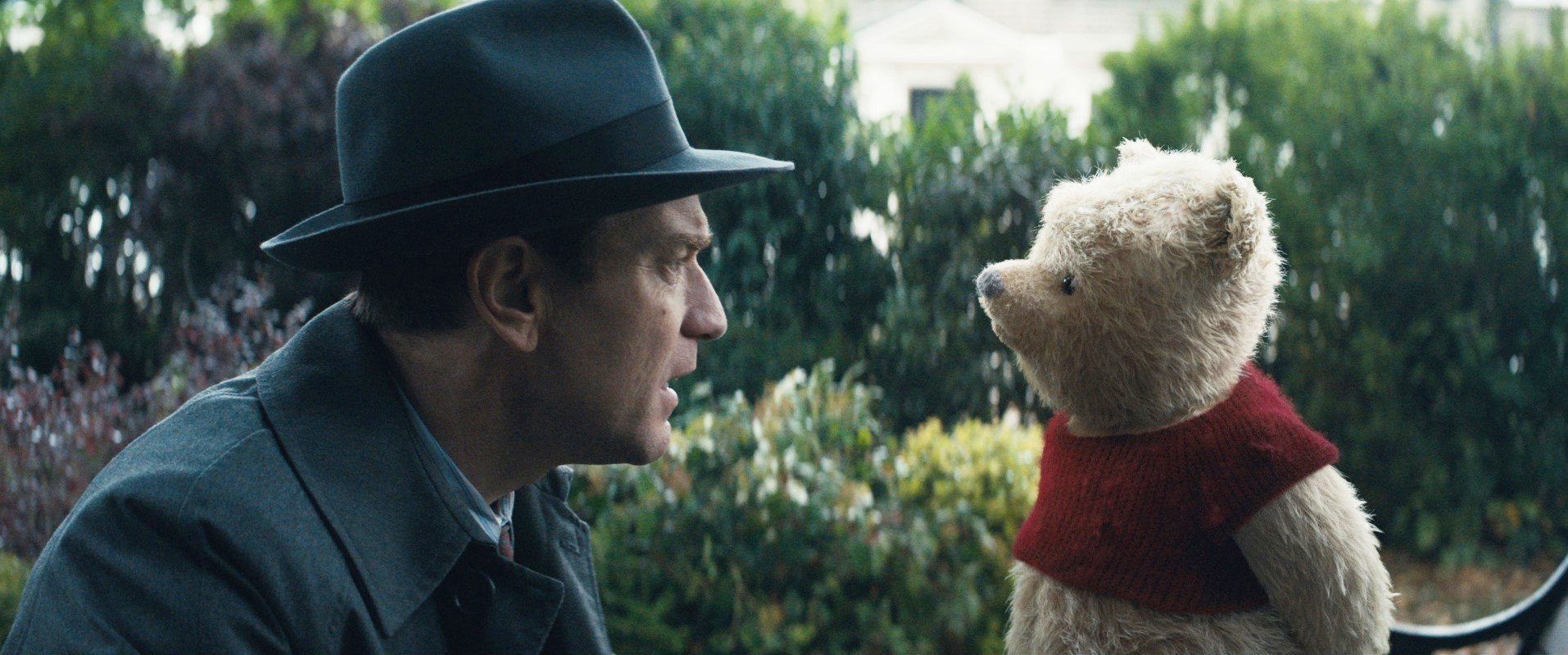 Christopher Robin (Ewan McGregor) and Winnie The Pooh from Walt Disney Pictures' Christopher Robin (2018)