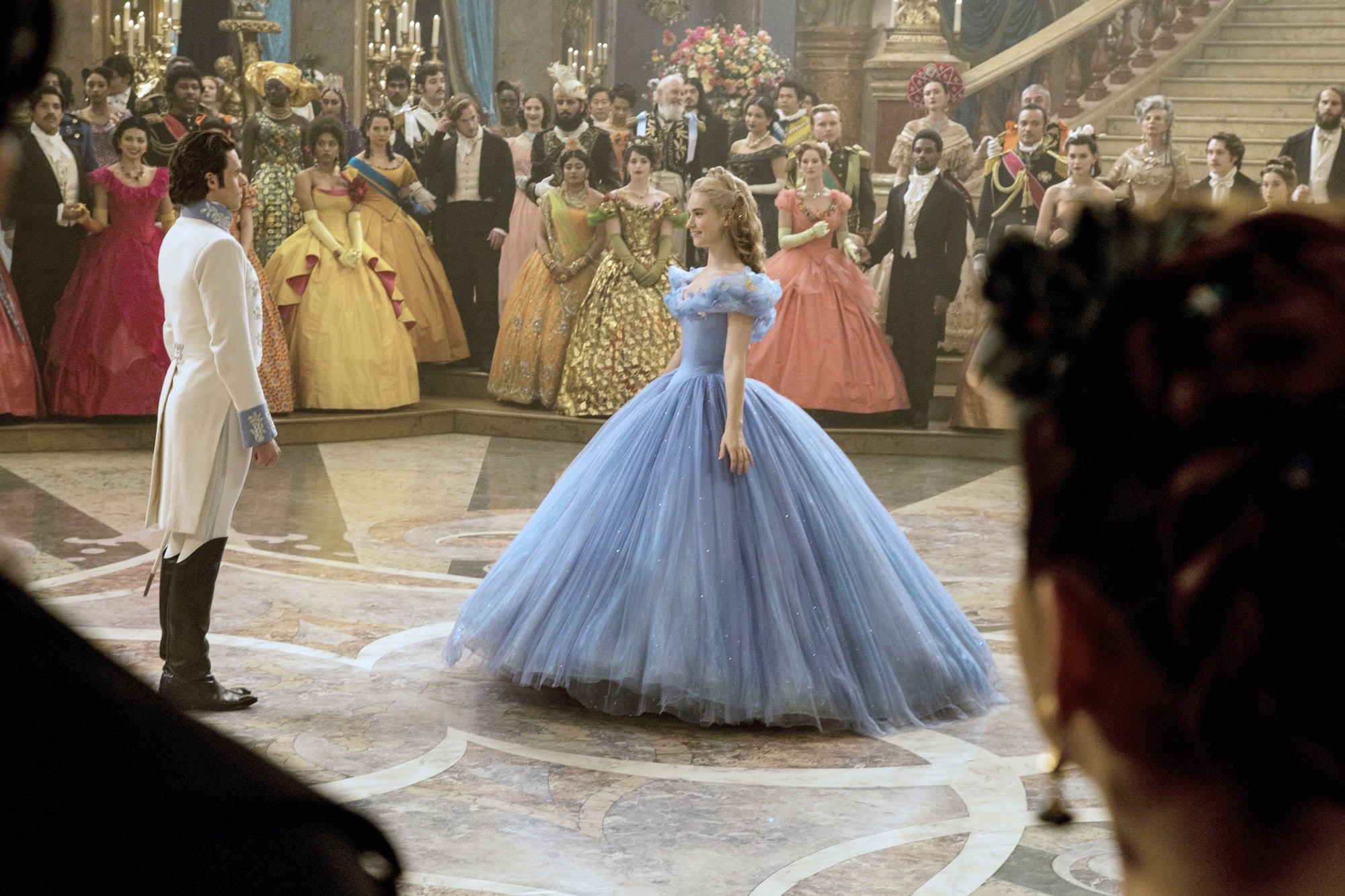 Richard Madden stars as Prince Charming and Lily James stars as Cinderella in Walt Disney Pictures' Cinderella (2015). Photo credit by Jonathan Olley.