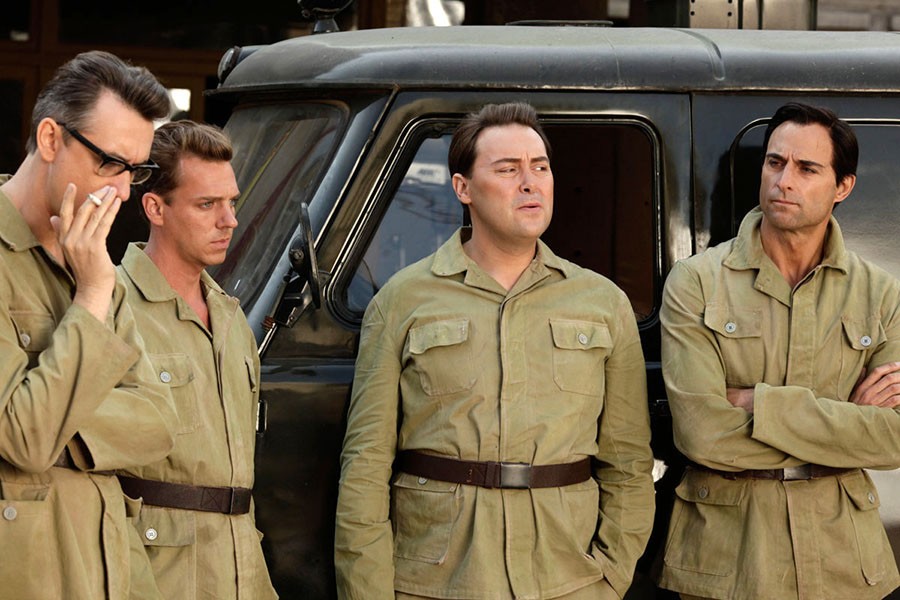 Martin Hancock, Joe Armstrong, Christian McKay and Mark Strong in IFC Films' Closer to the Moon (2015)