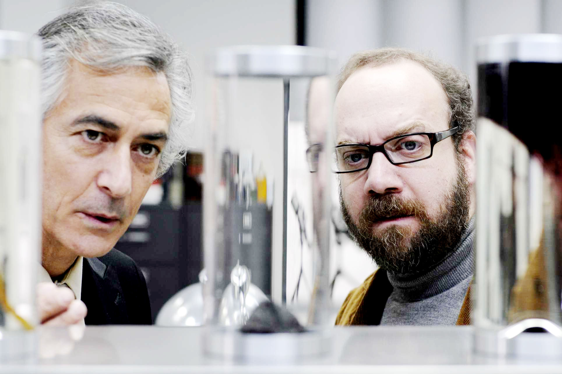 David Strathairn stars as Dr. Flintstein and Paul Giamatti stars as Paul in Journeyman Pictures' Cold Souls (2009). Photo credit by Adam Bell.