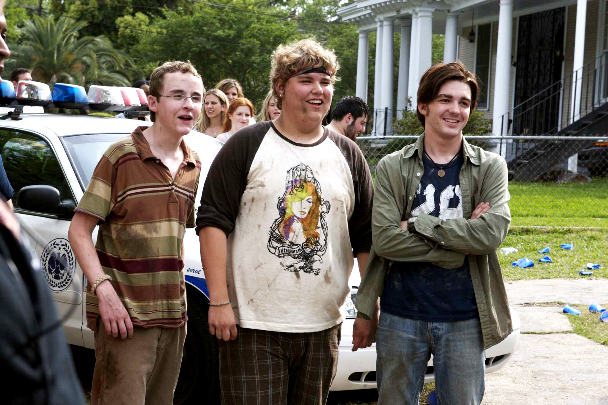 Kevin Covais, Andrew Caldwell and Drake Bell in Lions Gate Films' College (2008)