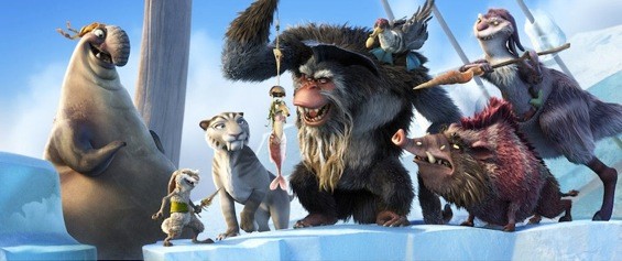 Flynn, Squint, Shira, Scrat, Gutt, Silas, Raz and Dobson from 20th Century Fox's Ice Age: Continental Drift (2012)