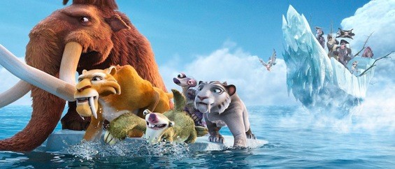 Manny, Diego, Sid, Granny, Shira, Silas, Raz, Flynn, Gutt, Squint and Dobson from 20th Century Fox's Ice Age: Continental Drift (2012)