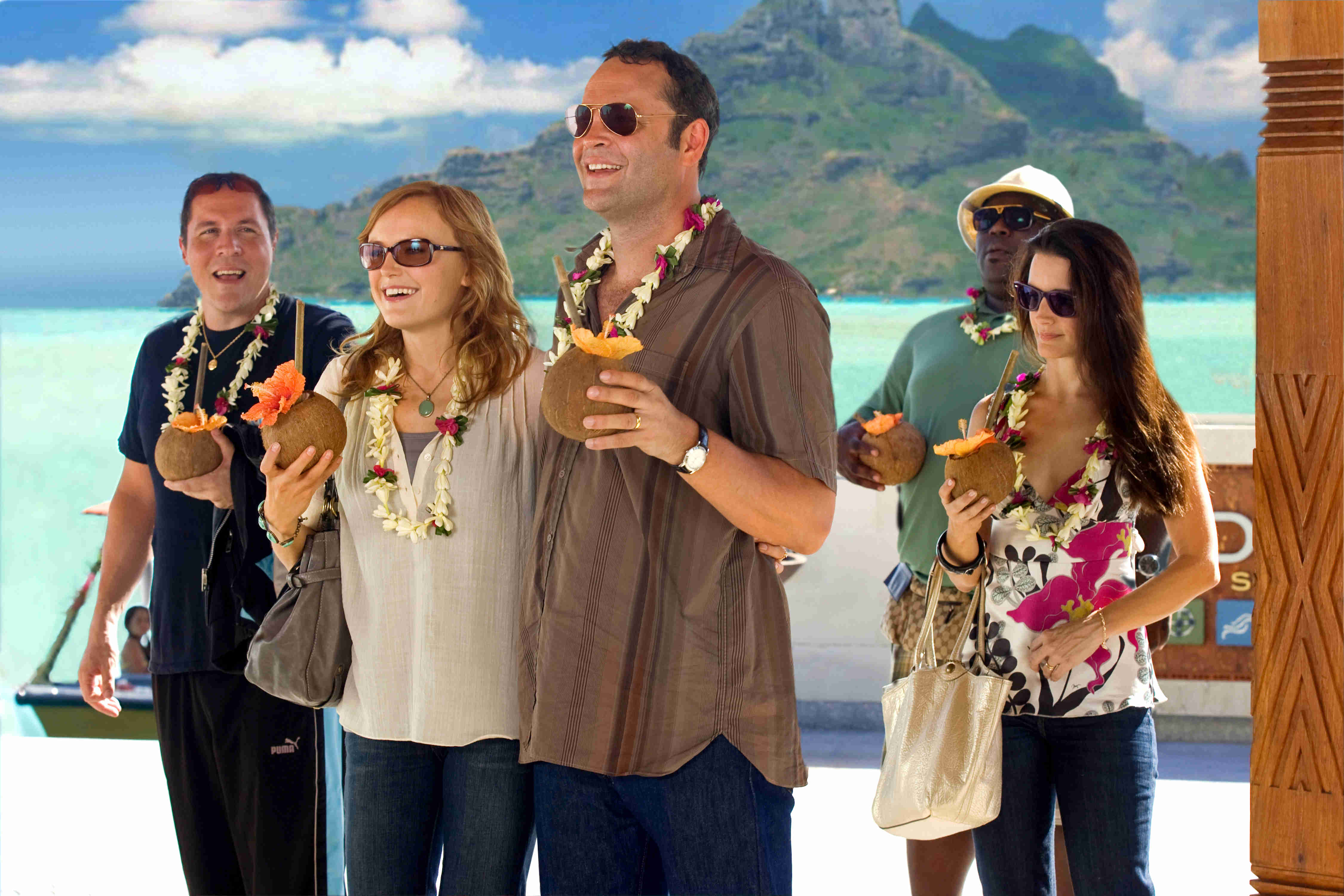 Jon Favreau, Malin Akerman, Vince Vaughn, Faizon Love and Kristin Davis in Universal Pictures' Couples Retreat (2009)