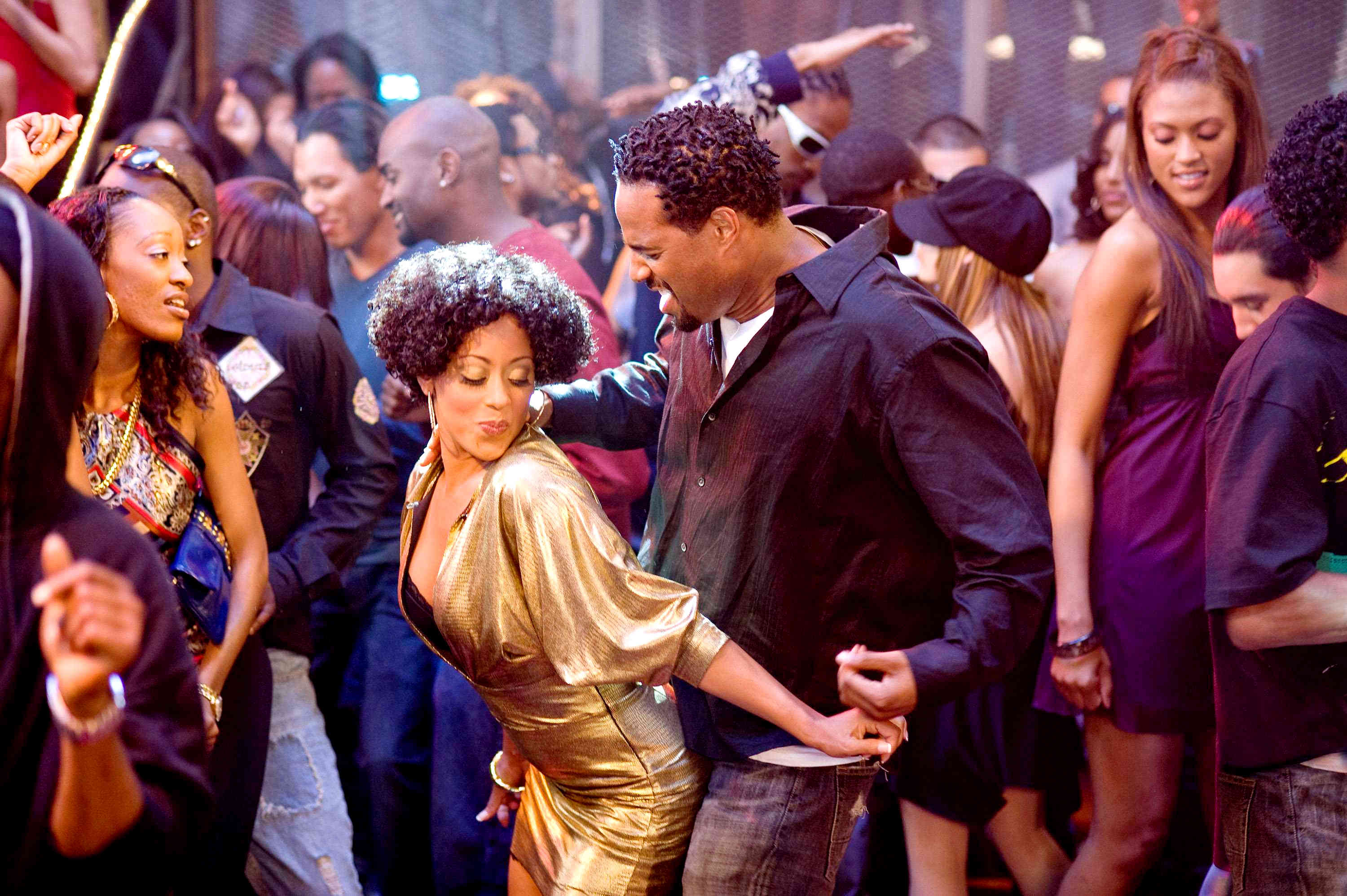 Essence Atkins stars as Charity and Marlon Wayans stars as Mr. Moody in Paramount Pictures' Dance Flick (2009). Photo credit by Glen Wilson.