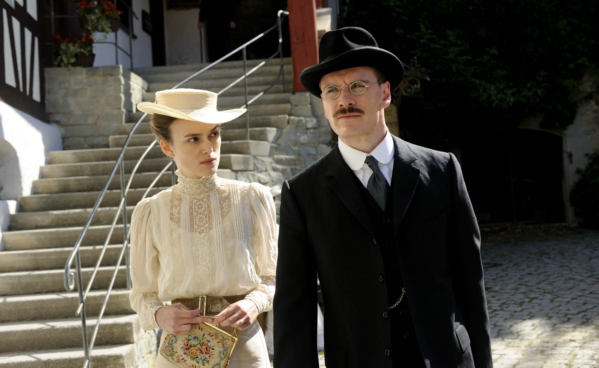 Keira Knightley stars as Sabina Spielrein and Michael Fassbender stars as Carl Jung in Sony Pictures Classics' A Dangerous Method (2011)