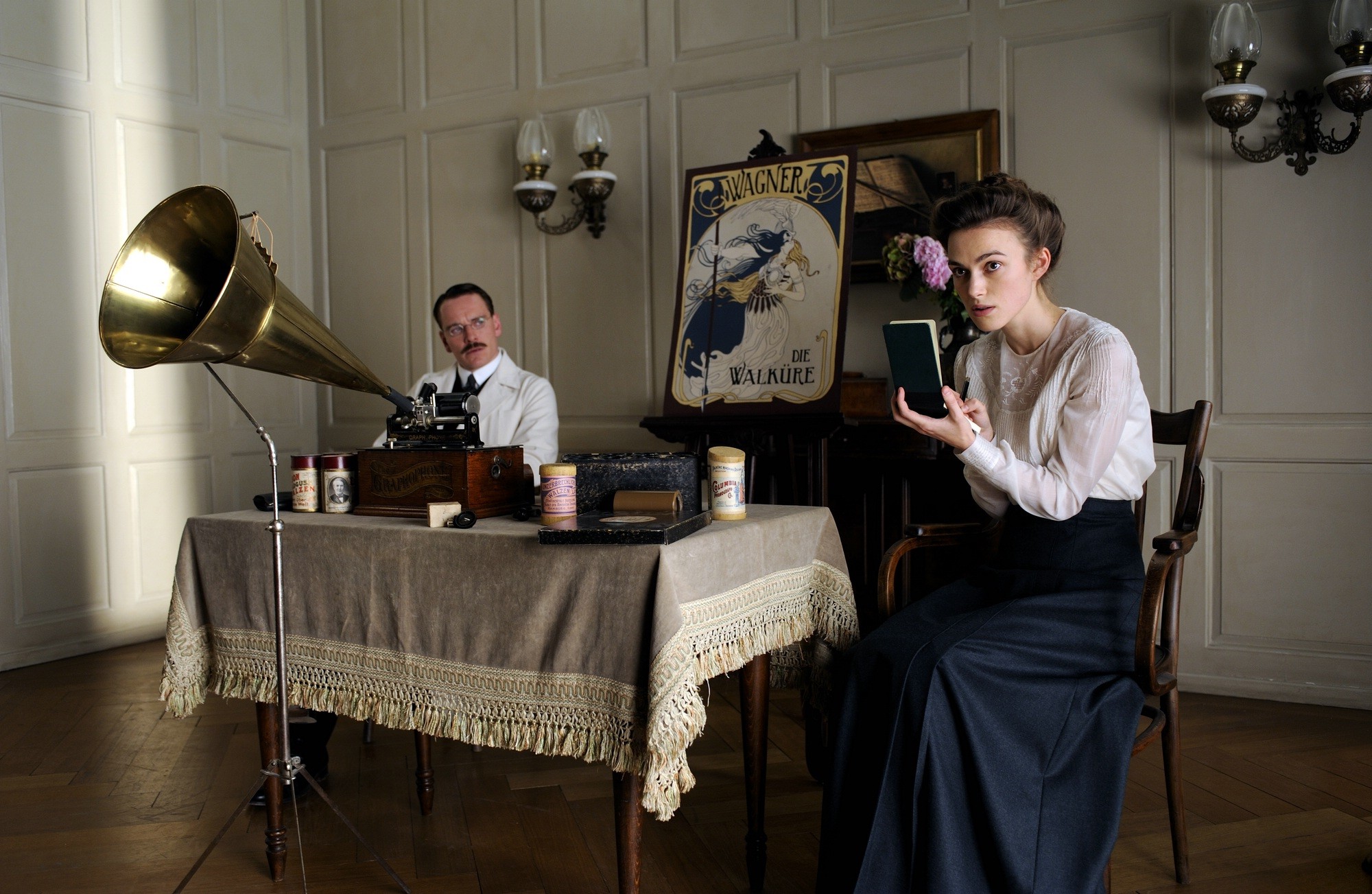 Michael Fassbender stars as Carl Jung and Keira Knightley stars as Sabina Spielrein in Sony Pictures Classics' A Dangerous Method (2011)