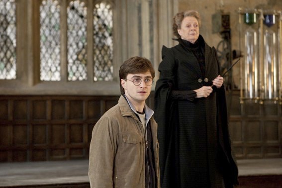Daniel Radcliffe stars as Harry Potter and Maggie Smith stars as Professor Minerva McGonagall in Warner Bros. Pictures' Harry Potter and the Deathly Hallows: Part II (2011)
