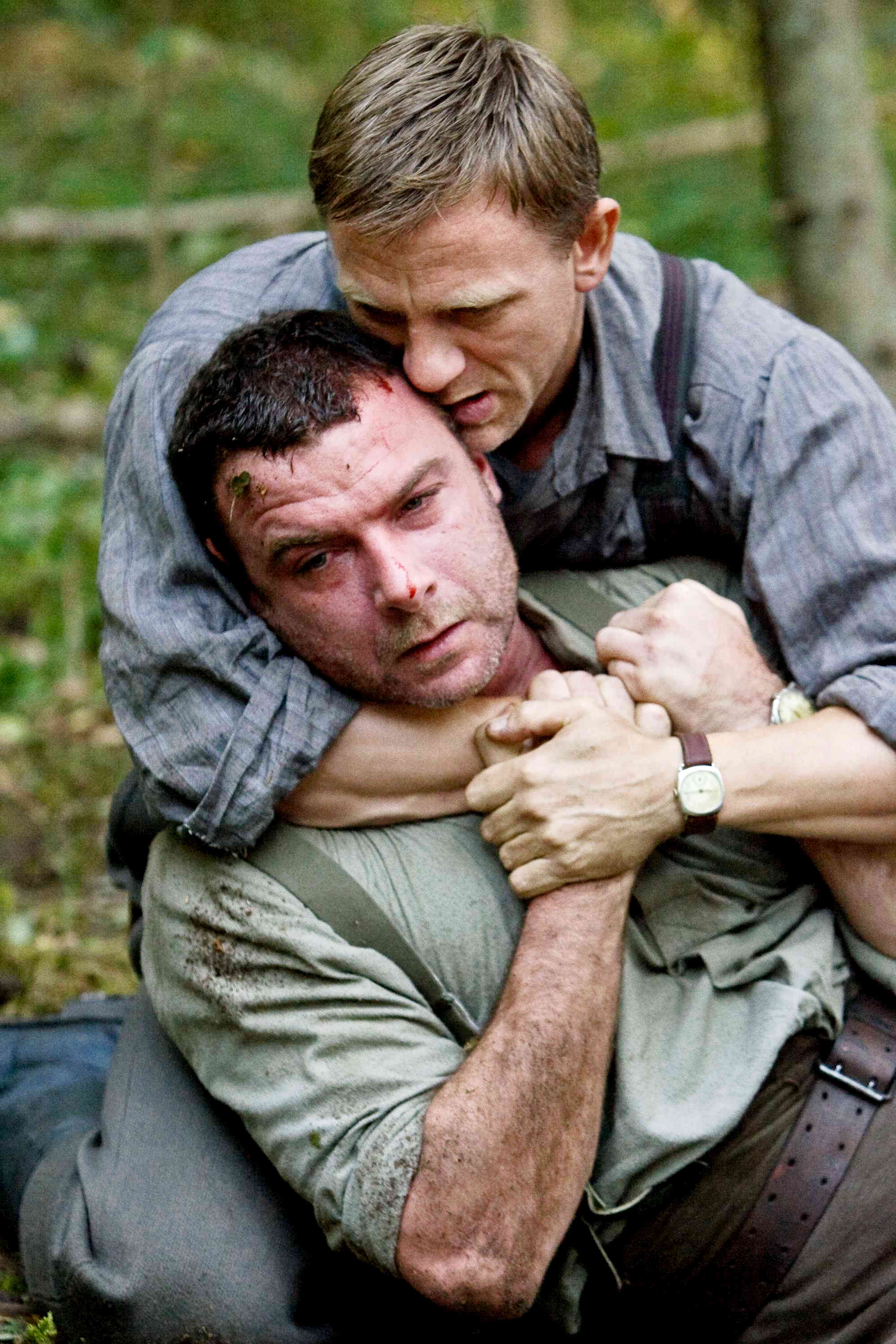 Liev Schreiber stars as Zus Bielski and Daniel Craig stars as Tuvia Bielski in Paramount Vantage's Defiance (2009). Photo credit by Karen Ballard.