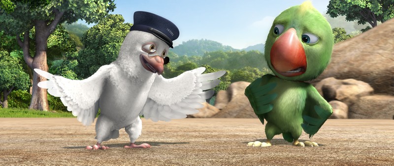 Hawa Hawai the Pigeon and Alex the Parrot from Applied Art Productions' Delhi Safari (2012)