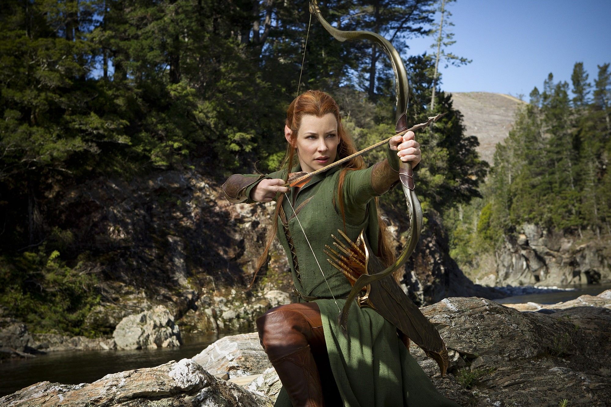 Evangeline Lilly stars as Tauriel in Warner Bros. Pictures' The Hobbit: The Desolation of Smaug (2013)