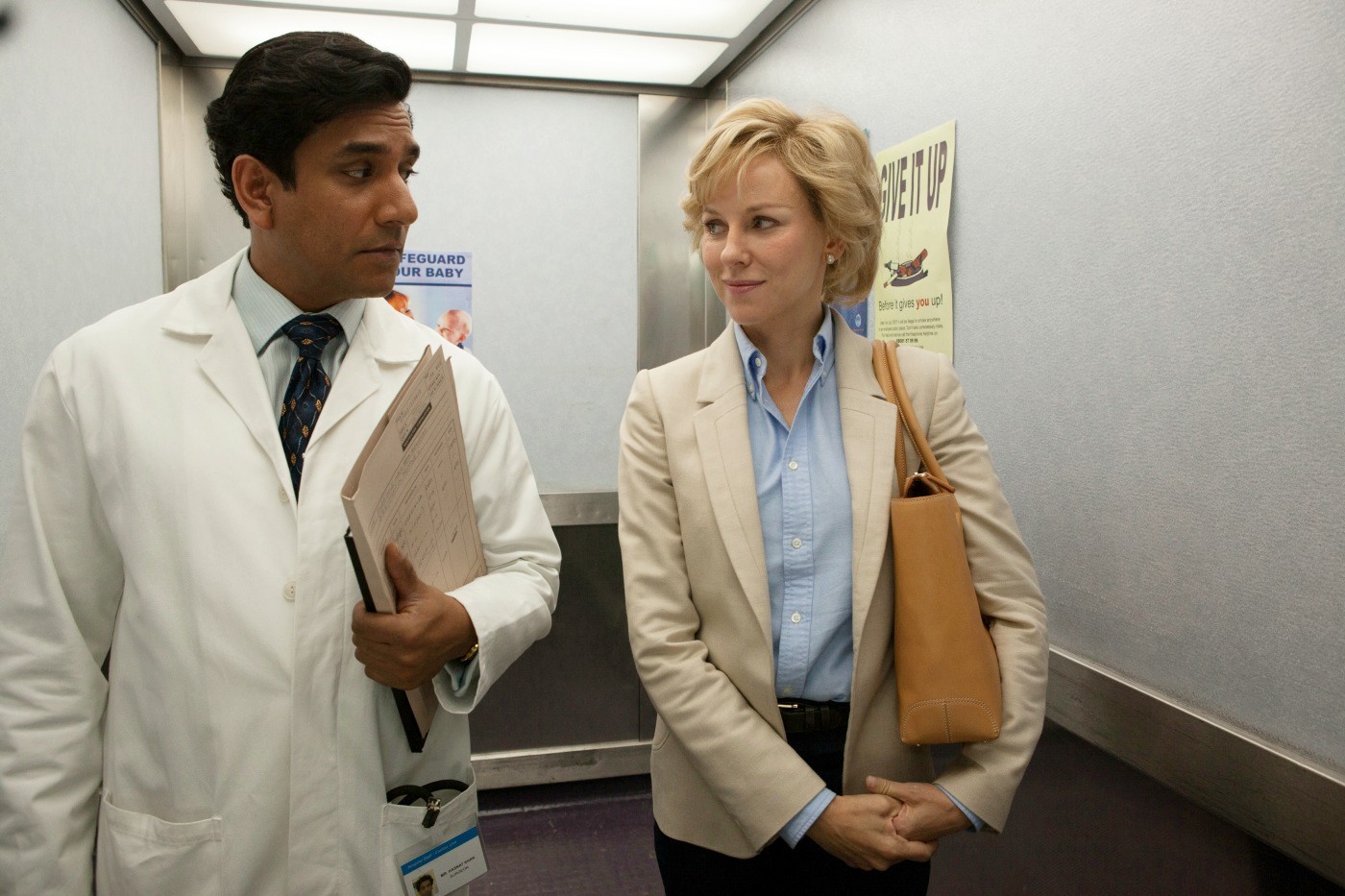 Naveen Andrews stars as Dr. Hasnat Khan and Naomi Watts stars as Princess Diana in Entertainment One's Diana (2013)