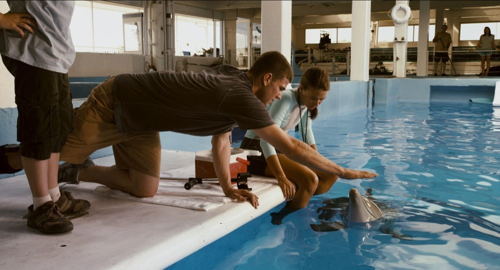 Austin Stowell stars as Kyle and Austin Highsmith stars as Phoebe in Warner Bros. Pictures' Dolphin Tale (2011)