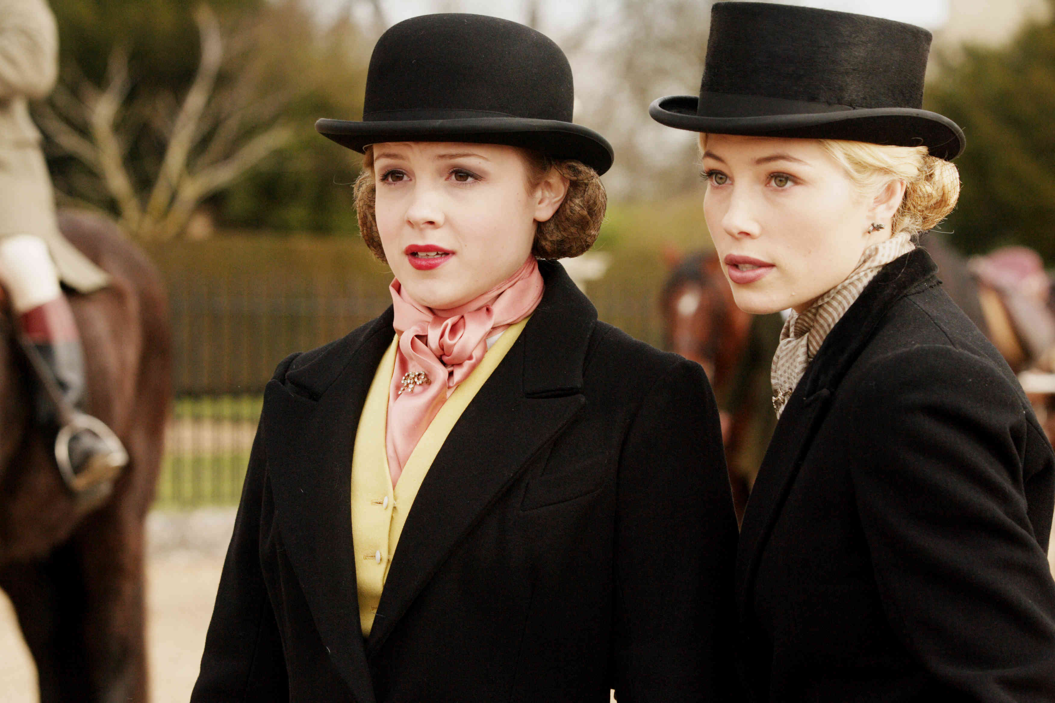 Kimberley Nixon stars as Hilda Whittaker and Jessica Biel stars as Larita Huntington in Ealing Studios' Easy Virtue (2009)