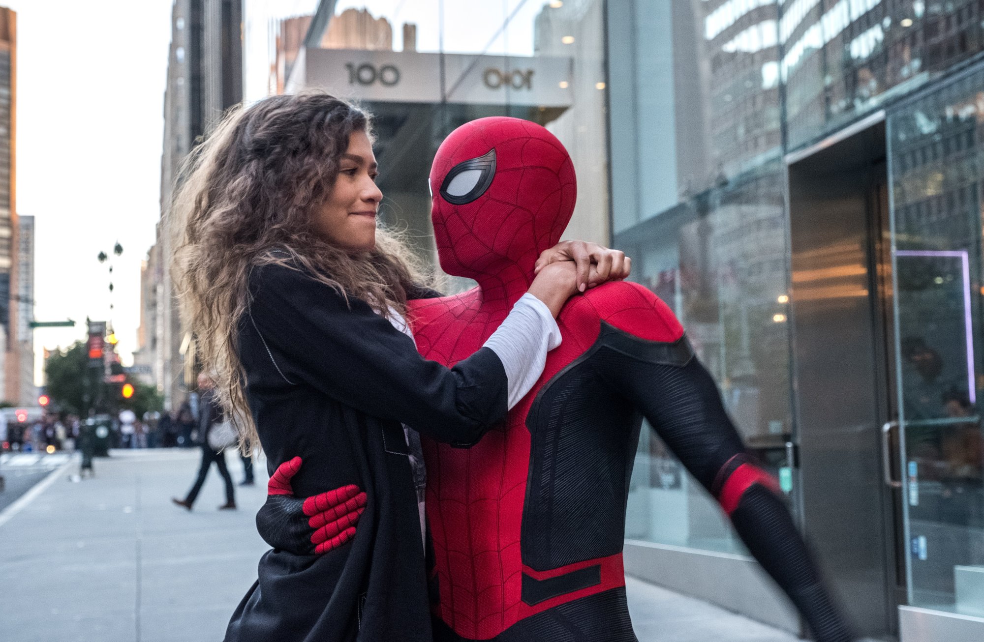 MJ (Zendaya Coleman) and Spider-Man from Sony Pictures' Spider-Man: Far From Home (2019)