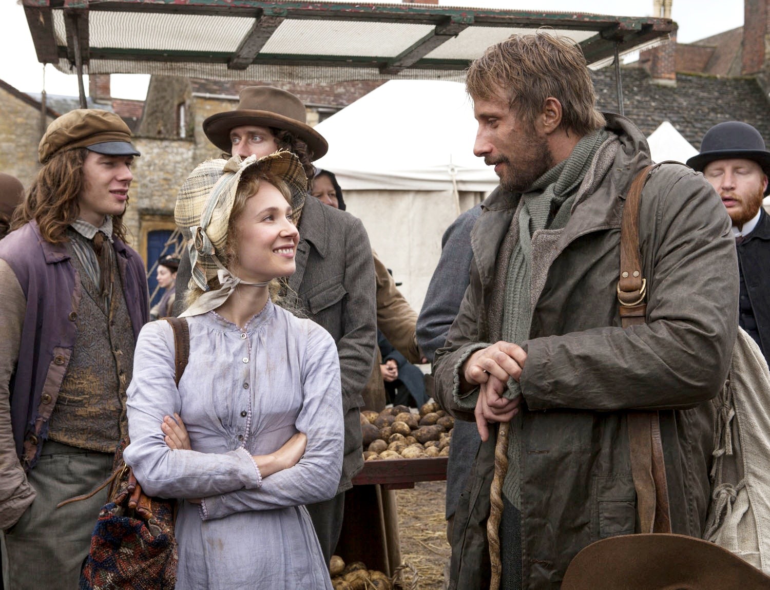 Juno Temple stars as Fanny Robin and Matthias Schoenaerts stars as Gabriel Oak in Fox Searchlight Pictures' Far from the Madding Crowd (2015)