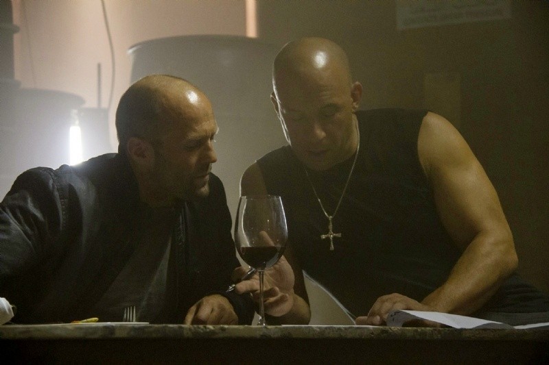 Jason Statham stars as Ian Shaw and Vin Diesel stars as Dominic Toretto in Universal Pictures' Furious 7 (2015)