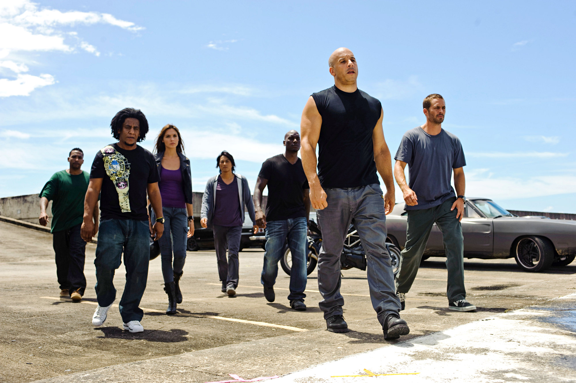 Vin Diesel, Jordana Brewster, Tyrese Gibson and Paul Walker in Universal Pictures' Fast Five (2011)