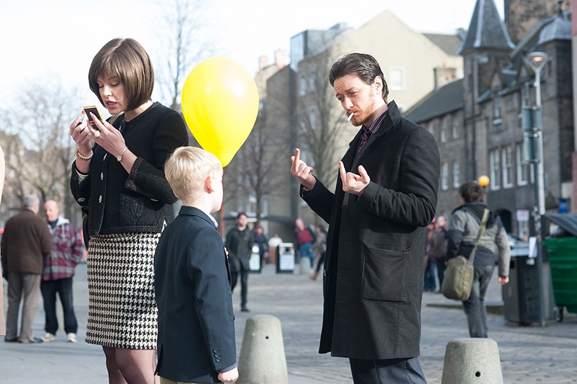 Pollyanna McIntosh stars as Size Queen and James McAvoy stars as Bruce Robertson in Magnolia Pictures' Filth (2014). Photo credit by Neil Davidson.