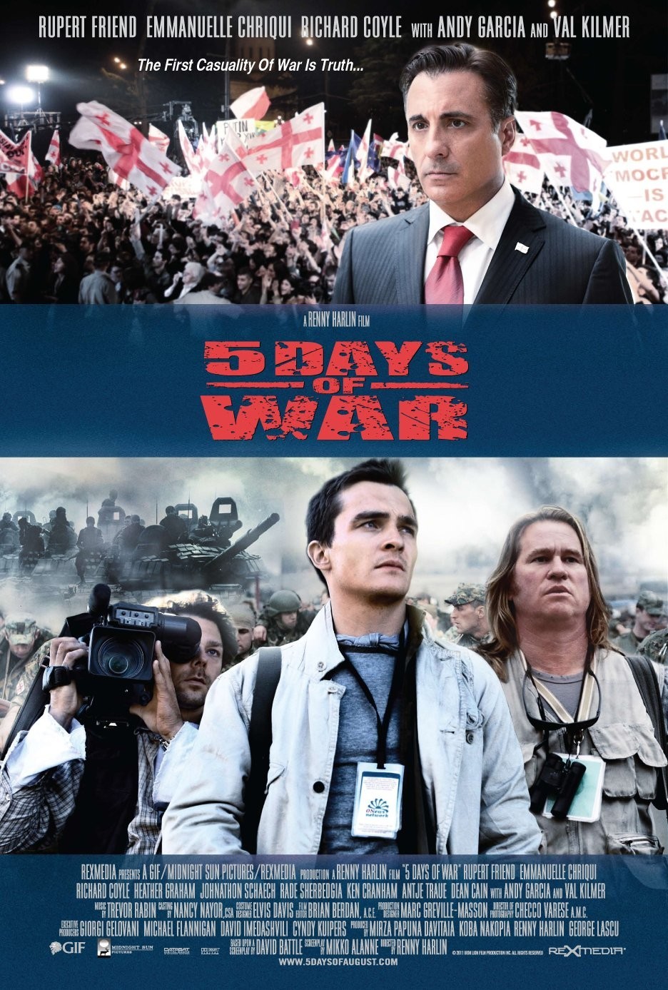 Richard Coyl, Rupert Friend and Val Kilmer in Anchor Bay Films' 5 Days of War (2011)