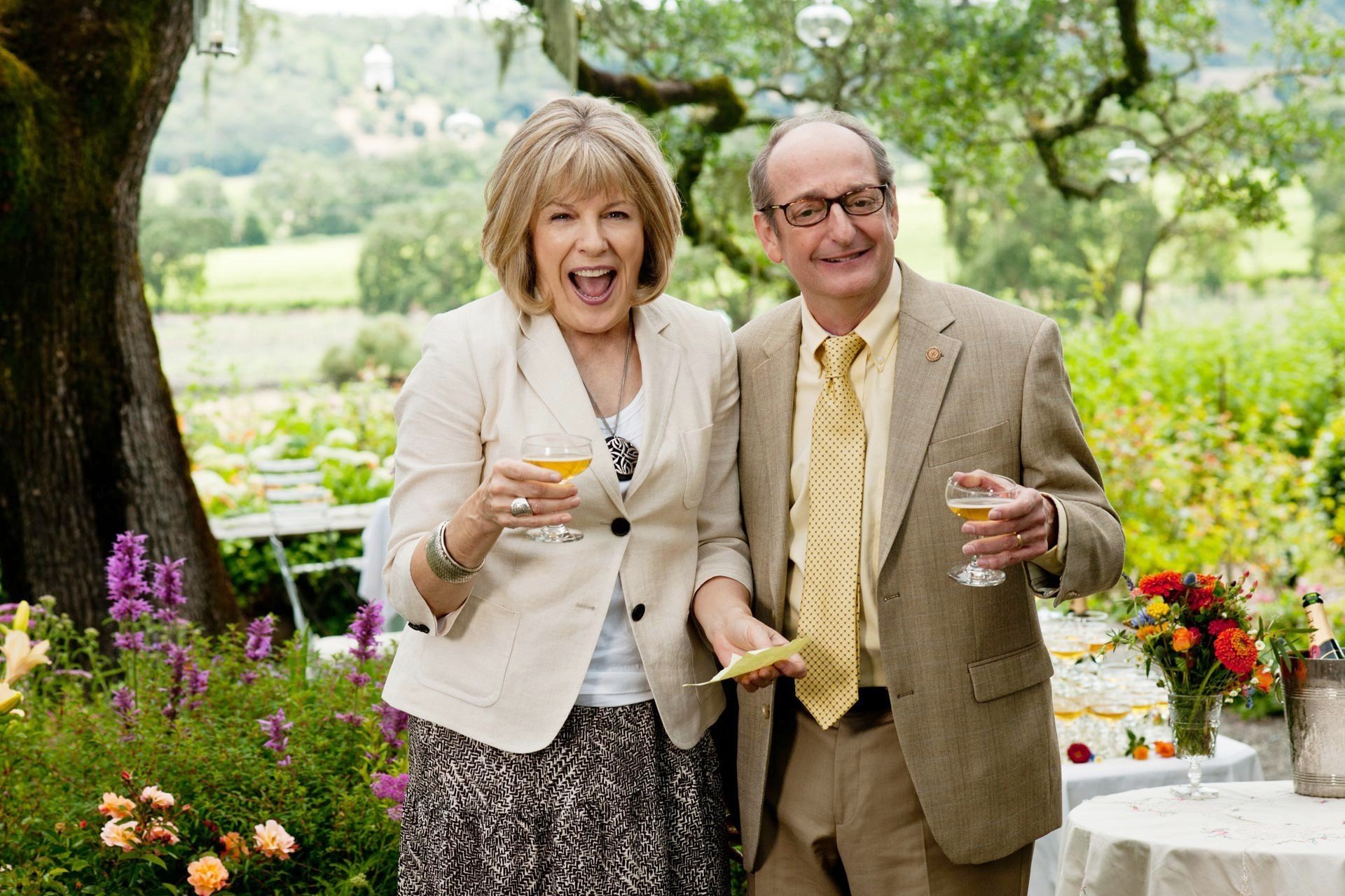 Mimi Kennedy stars as Carol Solomon and David Paymer stars as Pete Solomon in Universal Pictures' The Five-Year Engagement (2012)