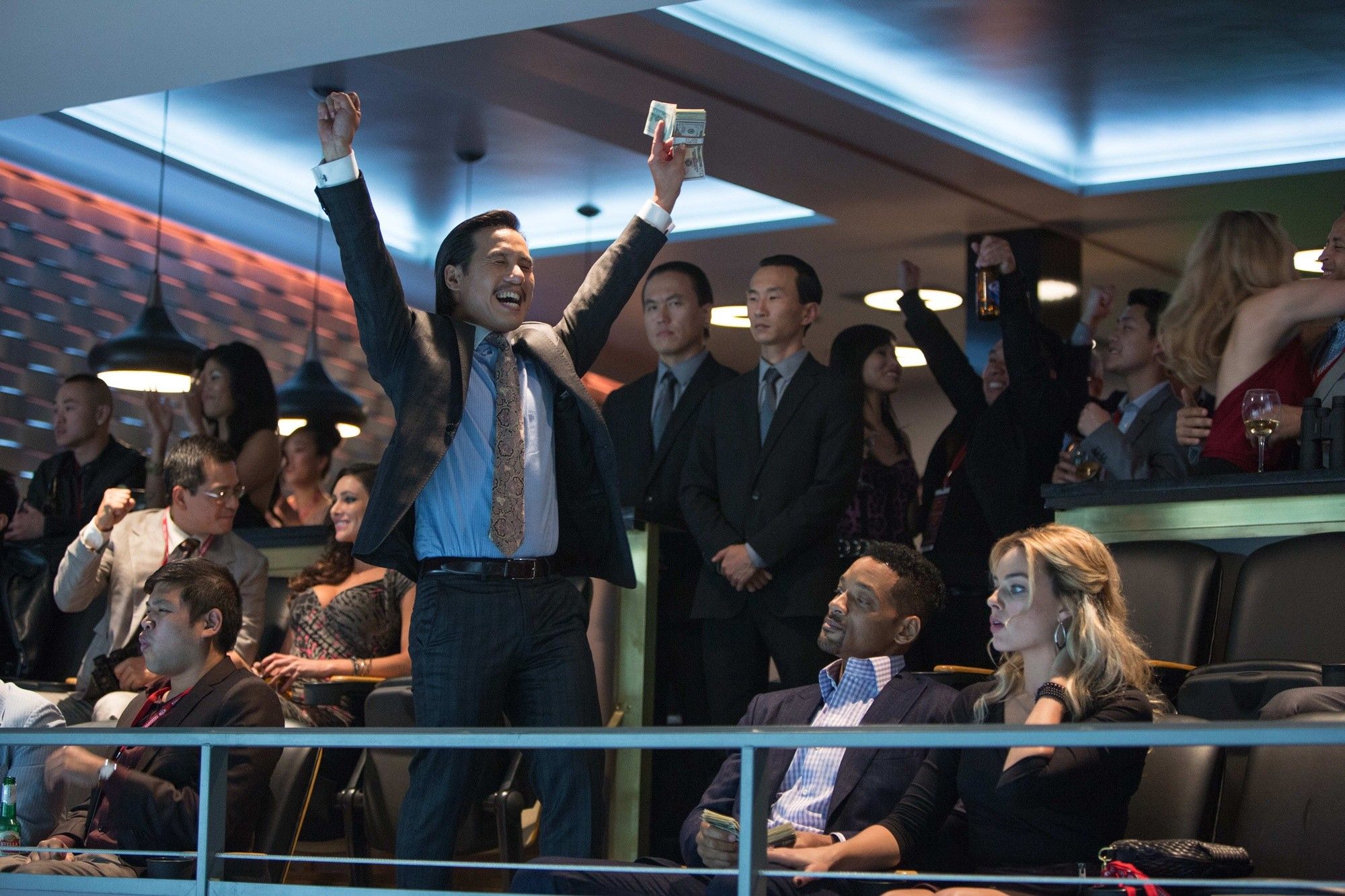 BD Wong, Will Smith and Margot Robbie in Warner Bros. Pictures' Focus (2015)