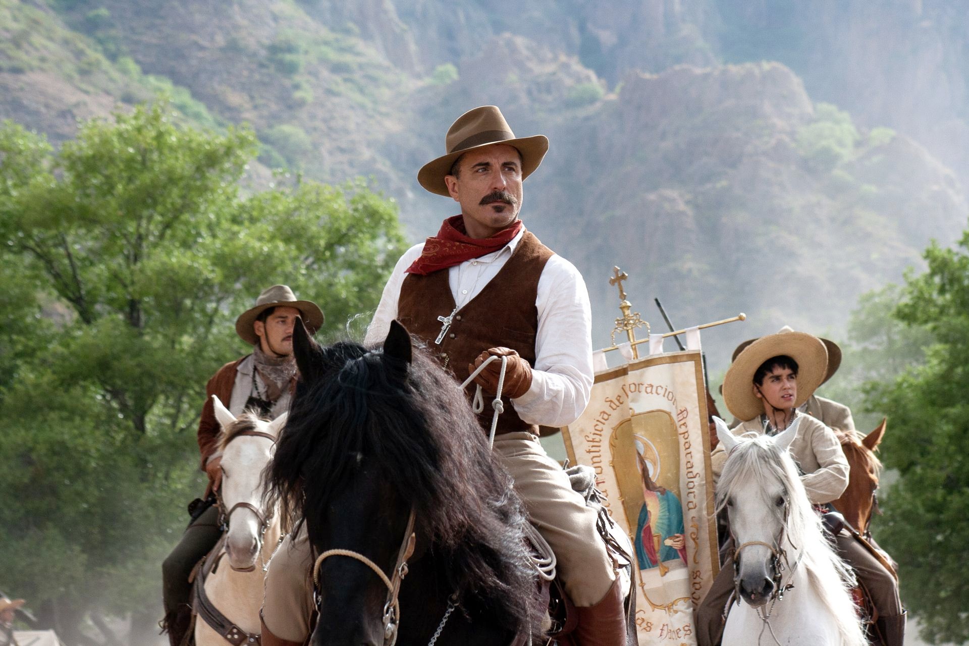 Andy Garcia stars as Enrique Gorostieta Velarde and Mauricio Kuri stars as Jose Luis Sanchez del Rio in ARC Entertainment's For Greater Glory (2012). Photo credit by Hana Matsumoto.