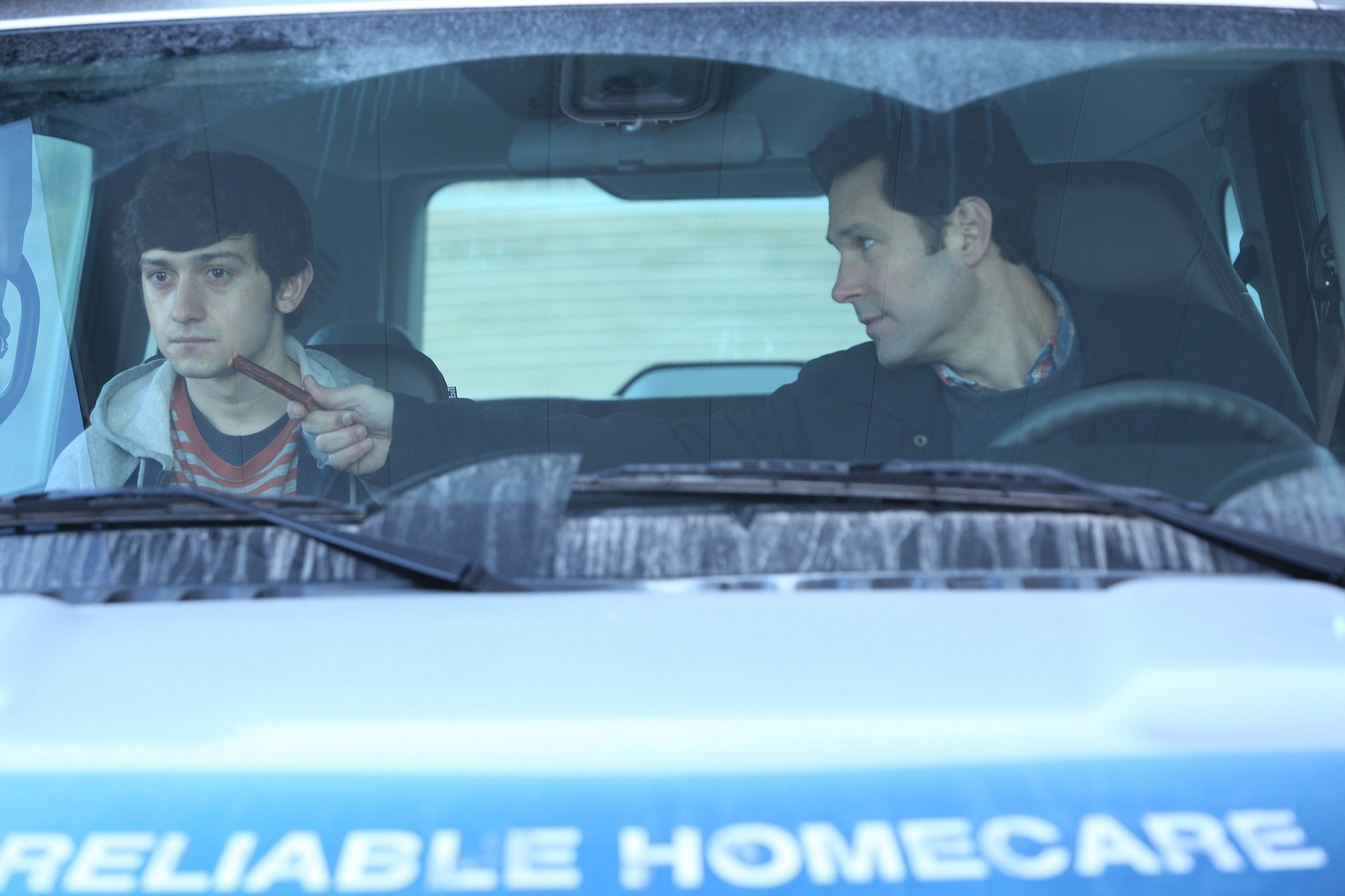 Craig Roberts stars as Trevor and Paul Rudd stars as Ben in Netflix' The Revised Fundamentals of Caregiving (2016)