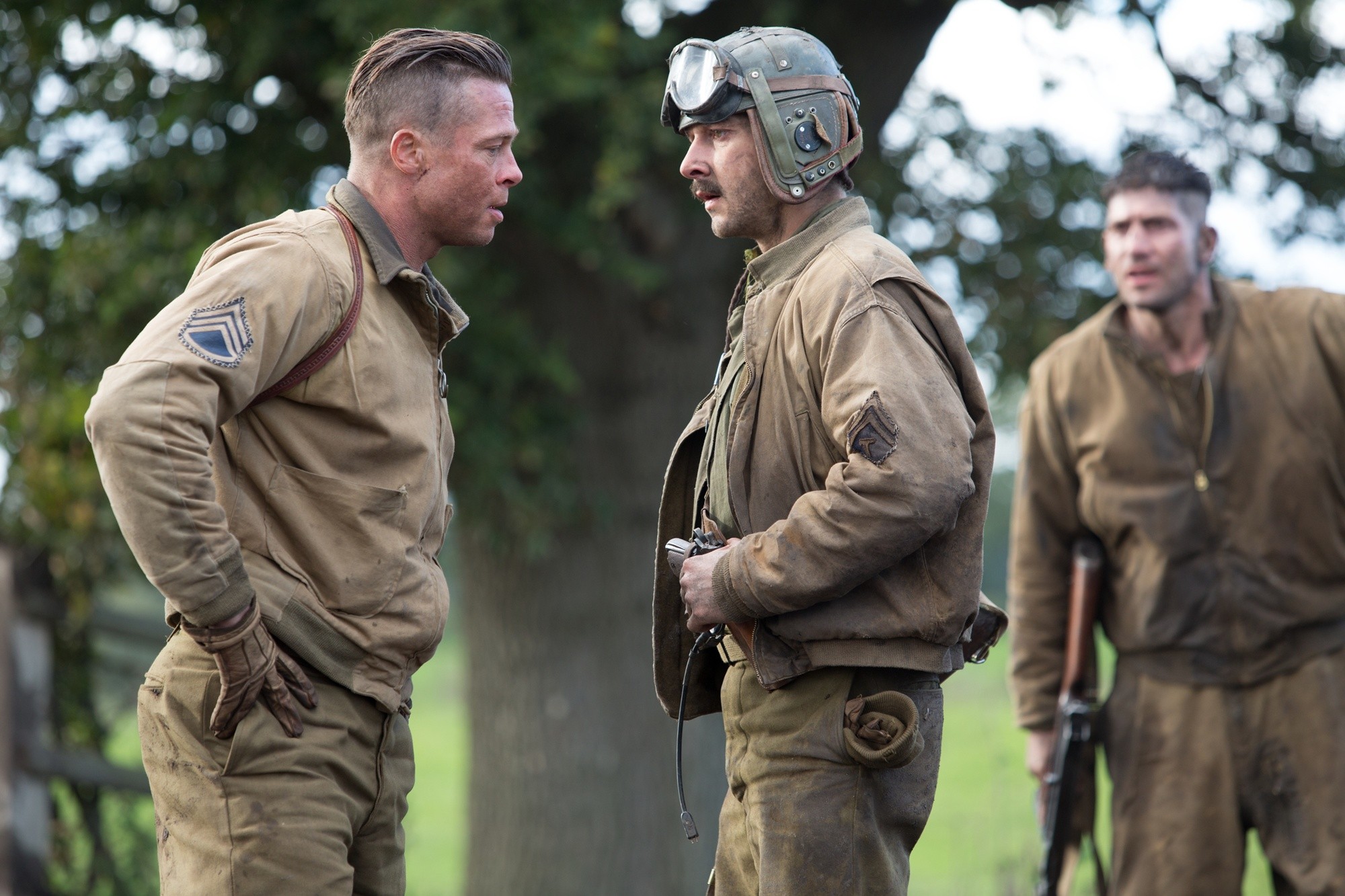 Brad Pitt stars as Wardaddy and Shia LaBeouf stars as Bible in Columbia Pictures' Fury (2014)