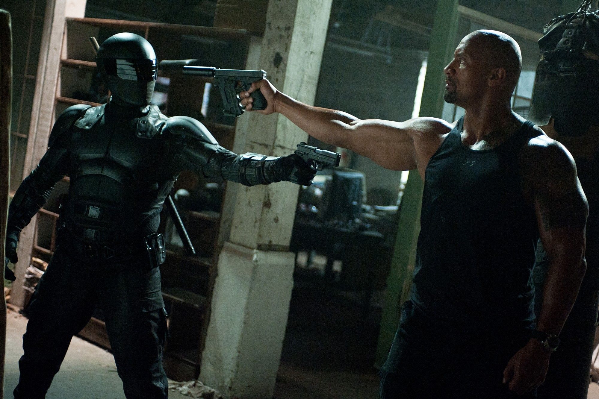 Ray Park stars as Snake Eyes and The Rock stars as Roadblock in Paramount Pictures' G.I. Joe: Retaliation (2013)