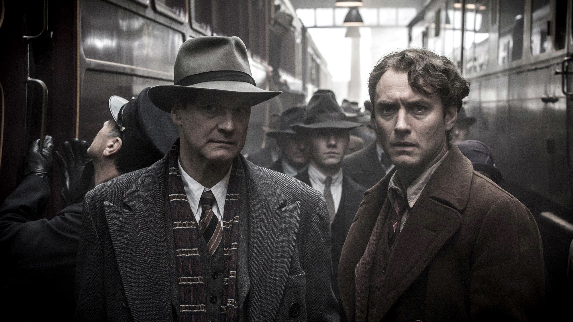 Colin Firth stars as Max Perkins and Jude Law stars as Thomas Wolfe in Roadside Attractions' Genius (2016)