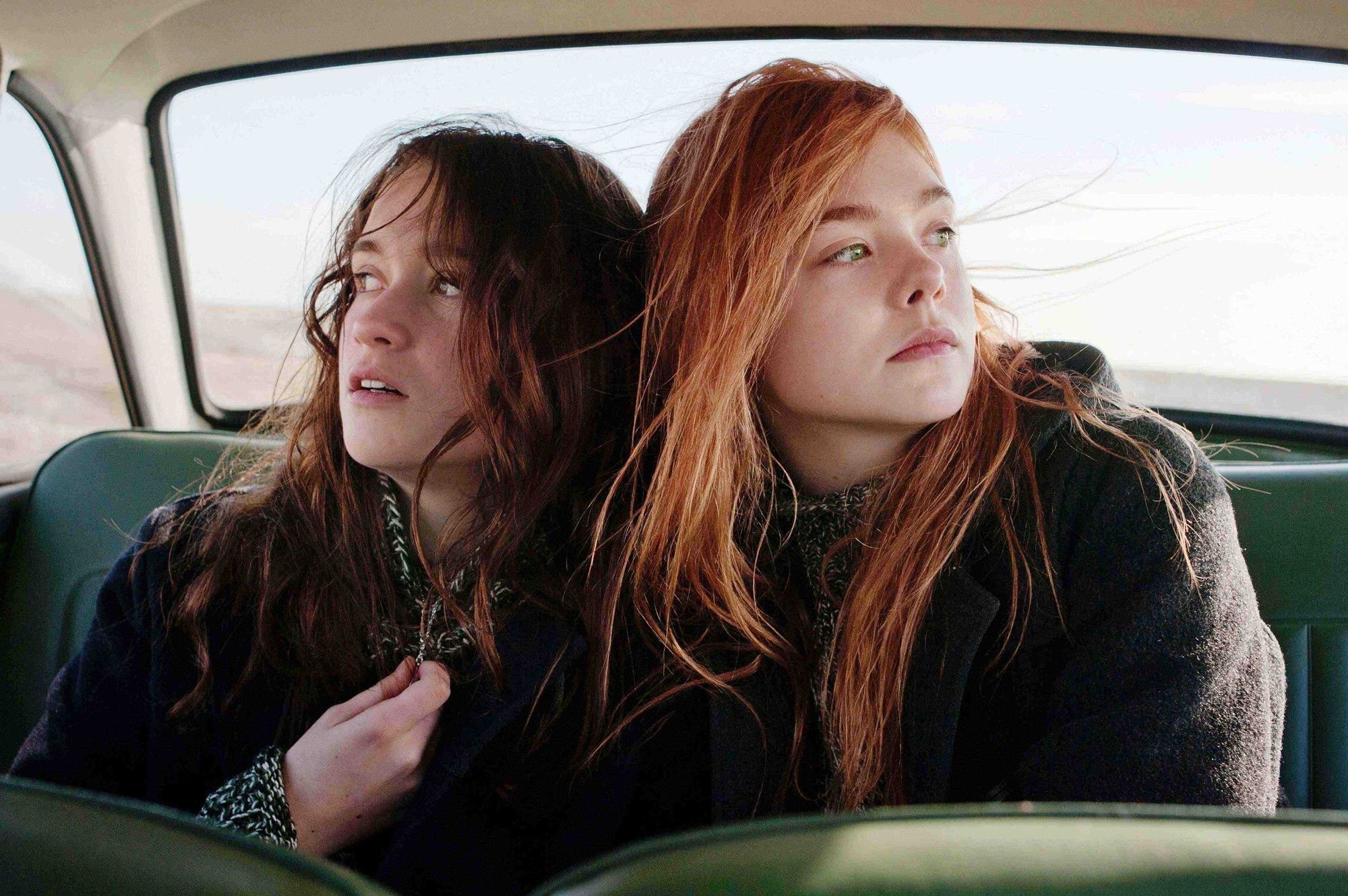Alice Englert stars as Rosa and Elle Fanning stars as Ginger in A24's Ginger and Rosa (2013)