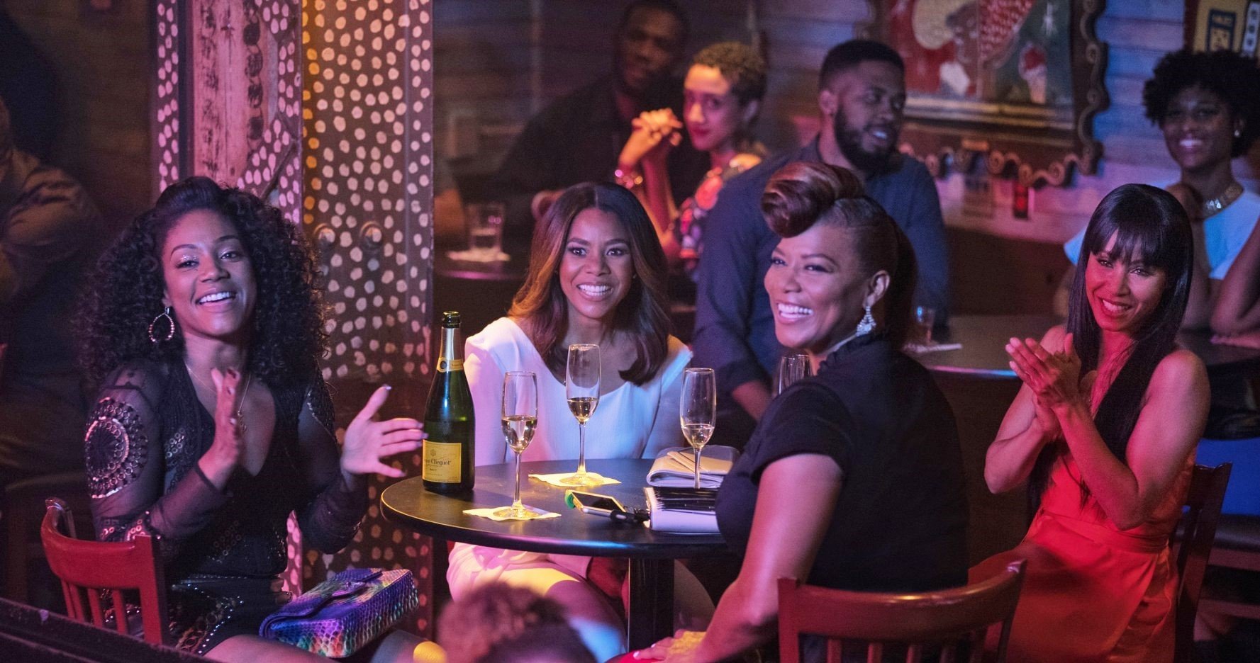 Regina Hall, Tiffany Haddish, Queen Latifah and Jada Pinkett Smith in Universal Pictures' Girls Trip (2017)