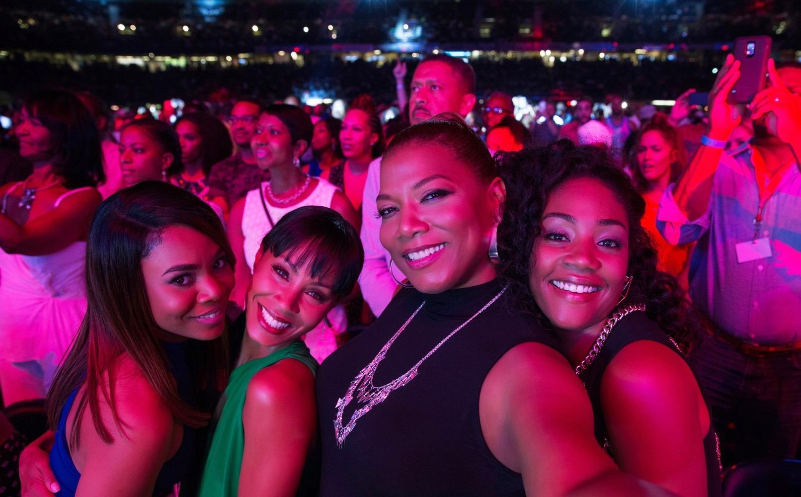 Tiffany Haddish, Jada Pinkett Smith, Queen Latifah and Regina Hall in Universal Pictures' Girls Trip (2017)