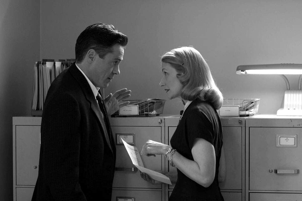 Robert Downey Jr. and Patricia Clarkson in Warner Independent Pictures' Good Night, And Good Luck (2005)