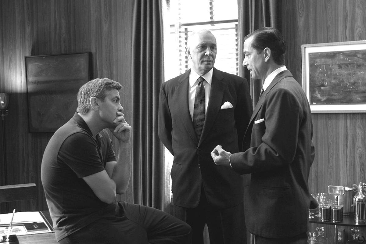 [L-R] George Clooney, Frank Langella and David Strathairn in Warner Independent Pictures' Good Night, And Good Luck (2005)