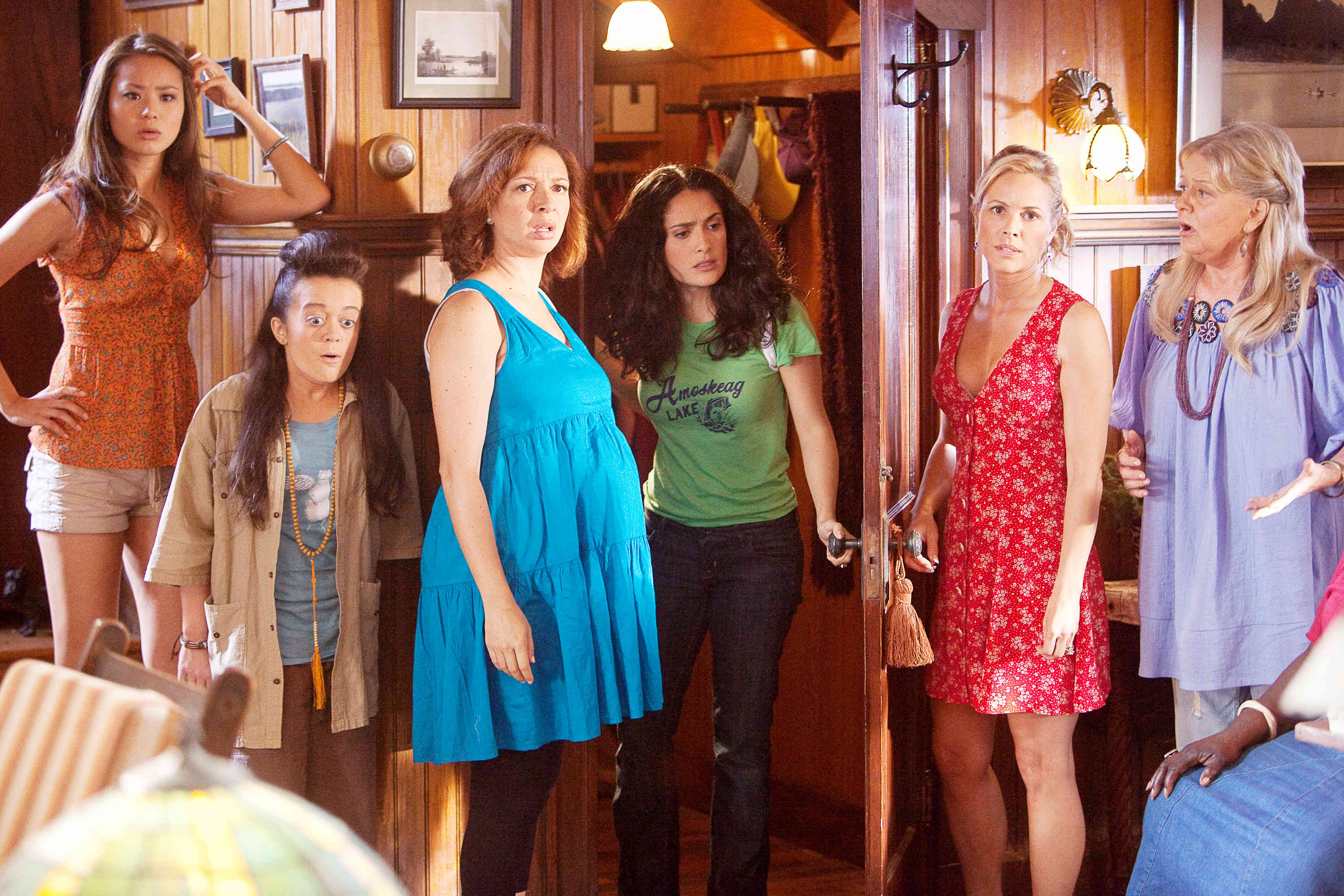 Jamie Chung, Ashley Loren, Maya Rudolph, Salma Hayek, Maria Bello and Joyce Van Patten in Columbia Pictures' Grown Ups (2010)