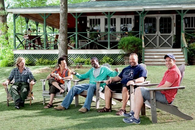 David Spade, Rob Schneider, Chris Rock, Kevin James and Adam Sadler  in Columbia Pictures' Grown Ups (2010)