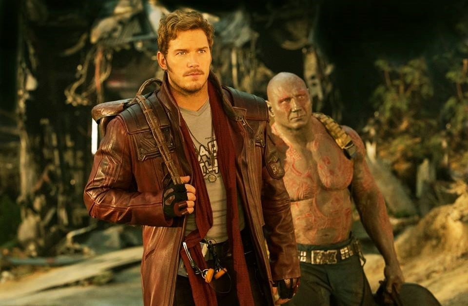 Chris Pratt stars as Peter Quill/Star-Lord and Dave Bautista stars as Drax in Walt Disney Pictures' Guardians of the Galaxy Vol. 2 (2017)