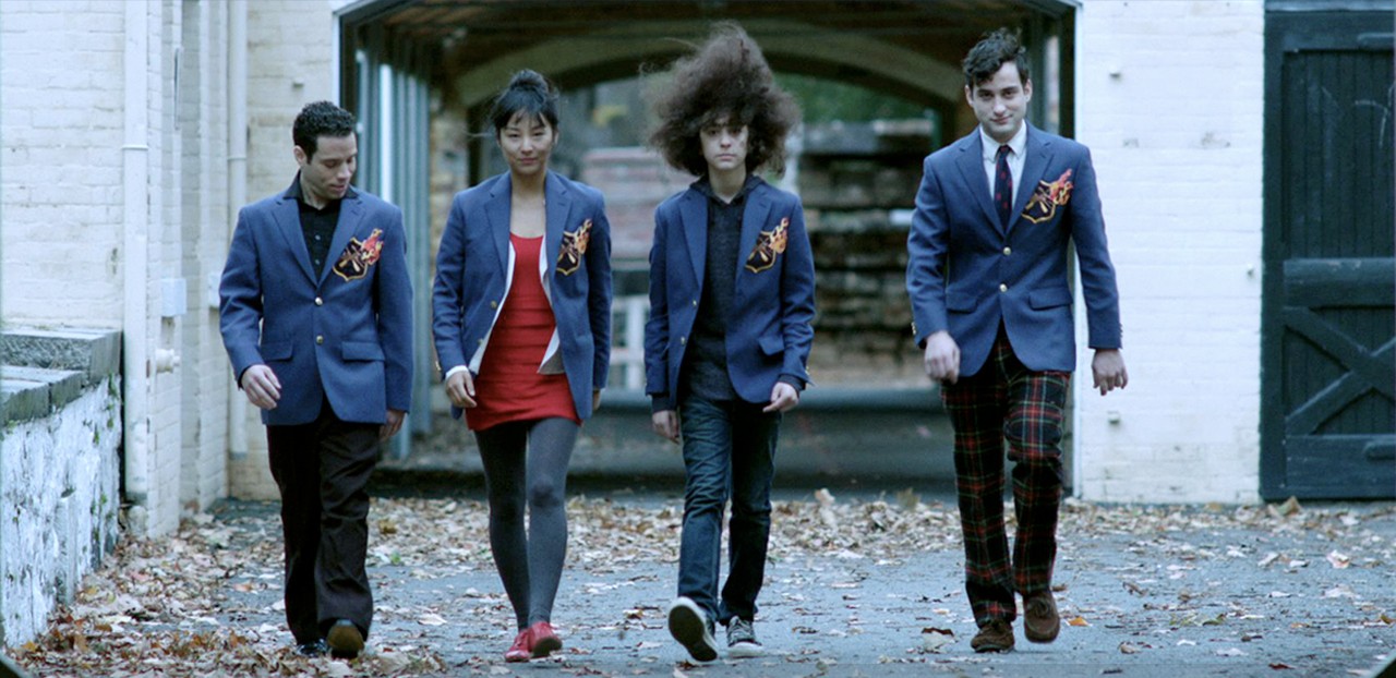 Greta Lee stars as Gertrude and Alex Wolff stars as Eli Pettifog in Vertical Entertainment's HairBrained (2014)