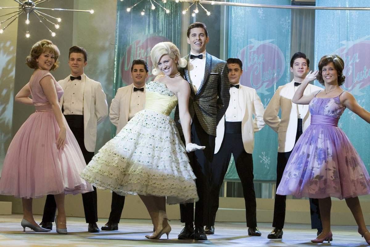 Brittany Snow as Amber von Tussel and James Marsden as Corny Collins in New Line Cinema's Hairspray (2007)