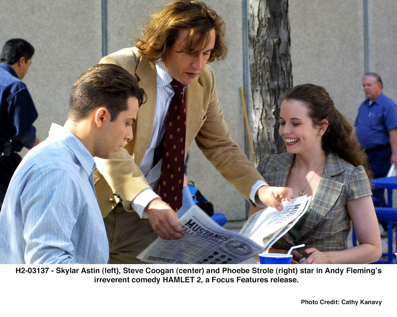 Skylar Astin, Steve Coogan and Phoebe Strole in Focus Features' Hamlet 2 (2008). Photo Credit: Cathy Kanavy.