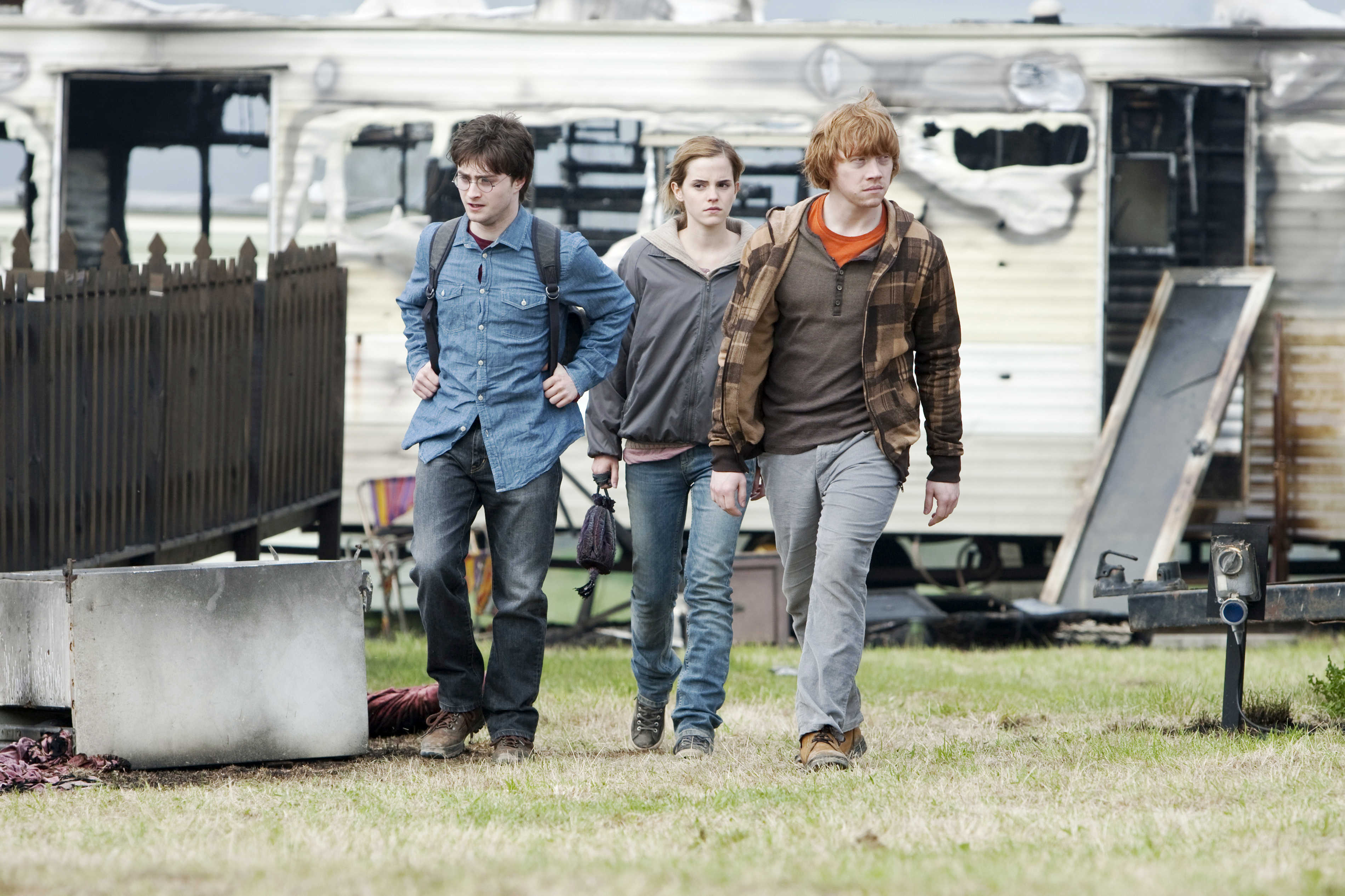 Daniel Radcliffe, Emma Watson and Rupert Grint in Warner Bros. Pictures' Harry Potter and the Deathly Hallows: Part I (2010)