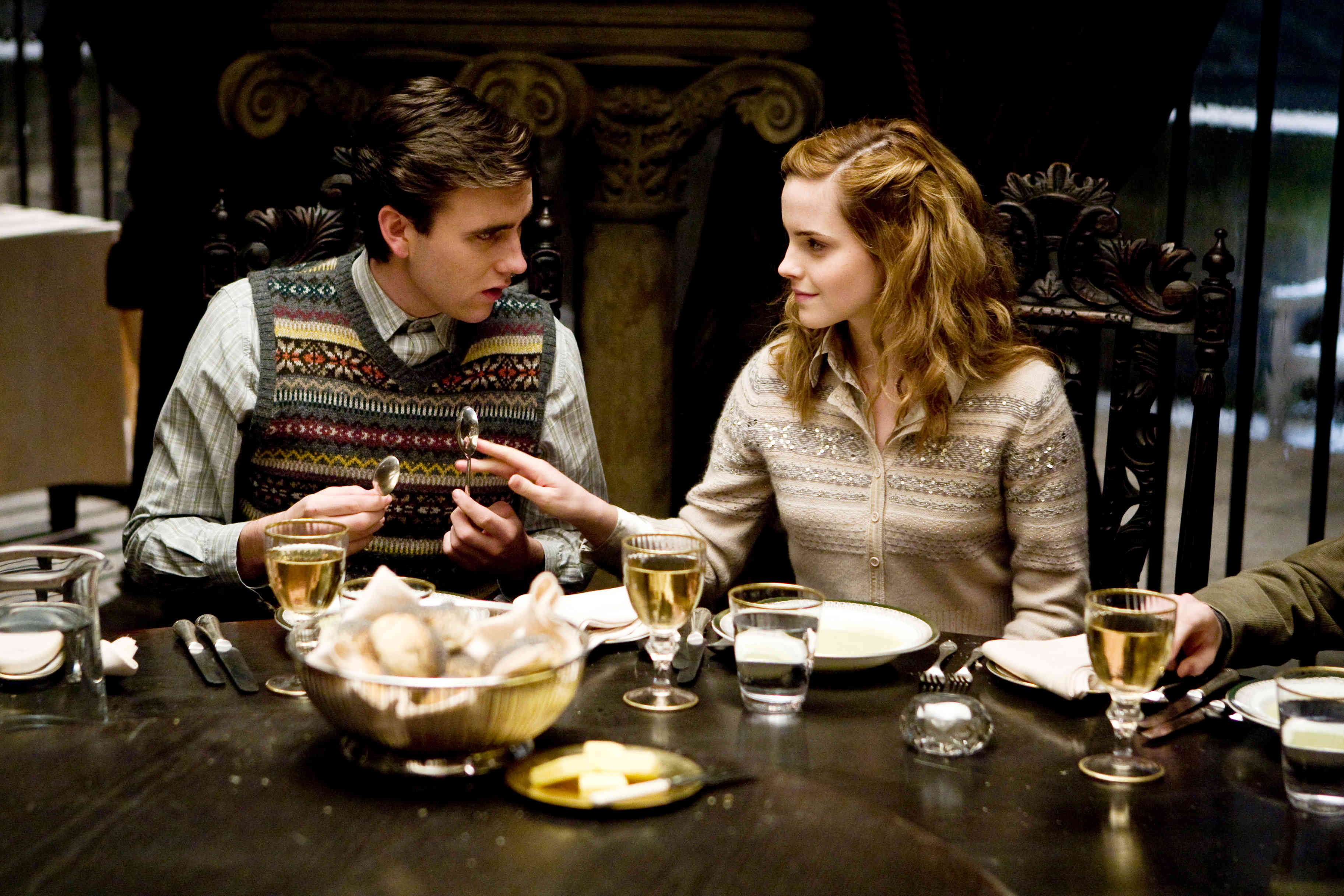 Matthew Lewis stars as Neville Longbottom and Emma Watson stars as Hermione Granger in Warner Bros Pictures' Harry Potter and the Half-Blood Prince (2009)