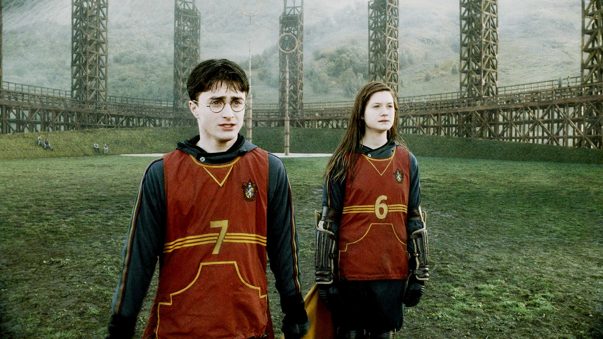 Daniel Radcliffe stars as Harry Potter and Bonnie Wright stars as Ginny Weasley in Warner Bros Pictures' Harry Potter and the Half-Blood Prince (2009)