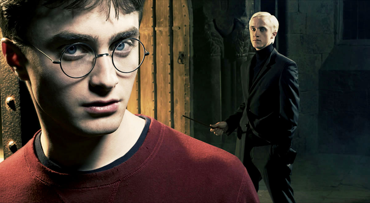 Daniel Radcliffe stars as Harry Potter and Tom Felton stars as Draco Malfoy in Warner Bros Pictures' Harry Potter and the Half-Blood Prince (2009)