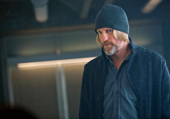 Woody Harrelson stars as Haymitch Abernathy in Lionsgate Films' The Hunger Games: Mockingjay, Part 1 (2014)